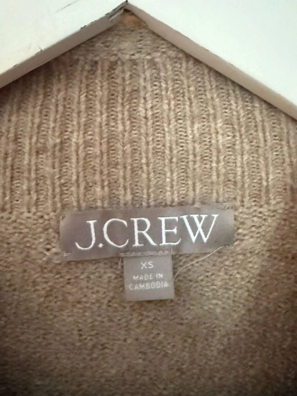 J Crew Rollneck Super Soft Yarn Neutral Merino Wool Blend Sweater Women size XS